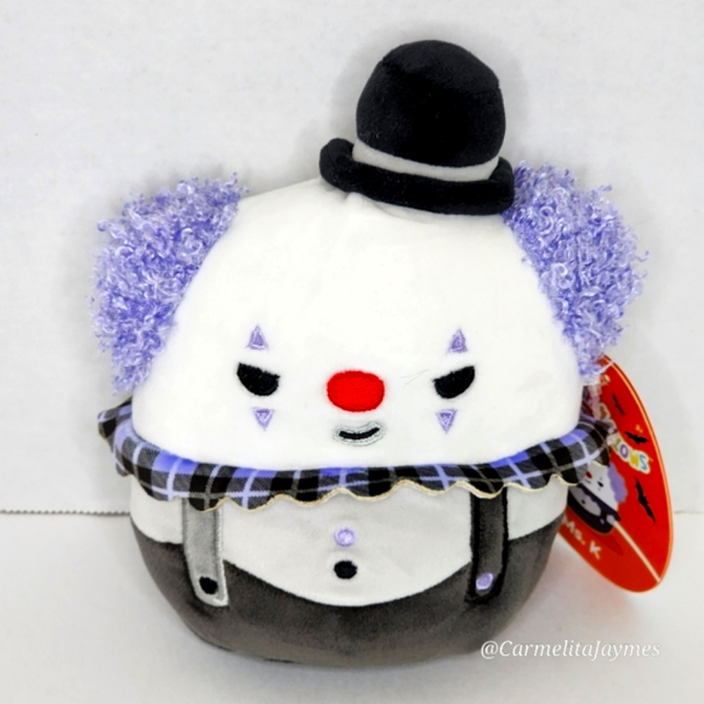 🎃 MS. K 🤡 5" Black & Purple Clown Halloween 2024 Original Squishmallow ☆ NWT ☆ - Picture 1 of 8